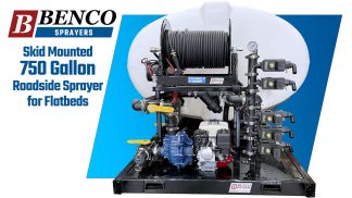 BENCO 750 gallon skid mounted roadside sprayer