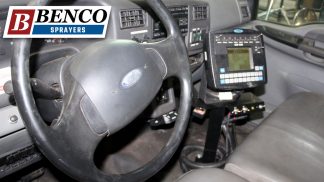 Sprayer Controller mounted in the cab of a BENCO spray truck