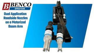 Dual Zone Roadside nozzles on a motorized boom