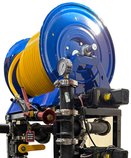 300' Power-Rewind Hose Reel with SG-2200 Spray Gun on a BENCO Professional Series Sprayer