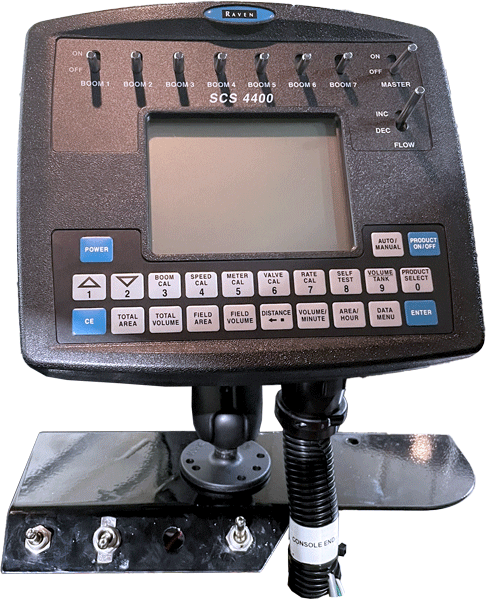 Raven SCS4400 Spray Controller with custom BENCO Switch Box Below