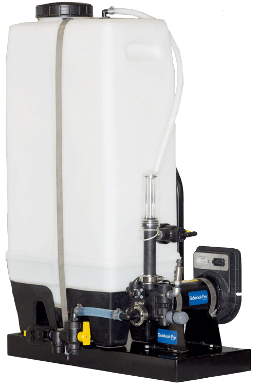 Raven Sidekick Pro chemical injection system injects chemical directly into your water line so your tank and pump remain uncontaminated.